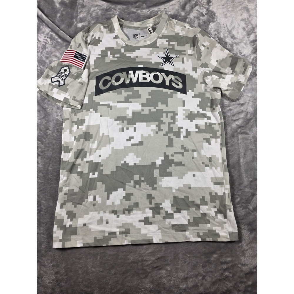 Dallas‎ Cowboys NFL Nike Dri-Fit Salute to Service T-Shirt Mens Medium Camo